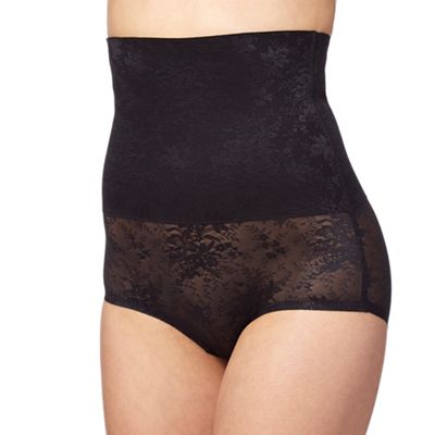 Black firm control high waisted briefs